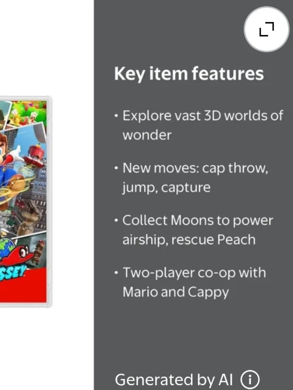 Nintendo Switch Super Mario Odyssey -